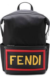 Текстильный рюкзак с кожаной отделкой Fendi