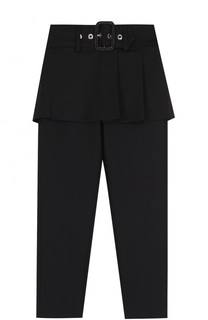 Шерстяные брюки с баской и широким поясом Givenchy