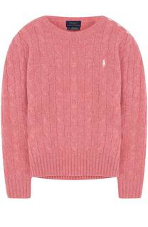 Пуловер из шерсти и кашемира фактурной вязки с логотипом бренда Polo Ralph Lauren