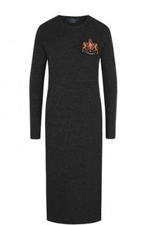 Платье-миди из смеси шерсти и кашемира с длинным рукавом Polo Ralph Lauren