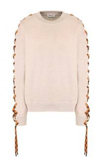 Хлопковый свитшот с контрастной шнуровкой Acne Studios