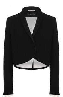 Укороченный бархатный жакет с шерстяной спинкой Ann Demeulemeester