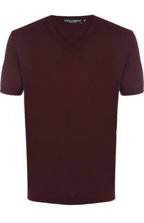 Хлопковая футболка с V-образным вырезом Dolce &amp; Gabbana