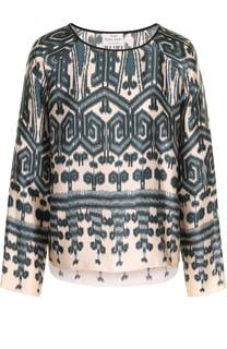 Шелковый топ с длинным рукавом и принтом Forte_forte