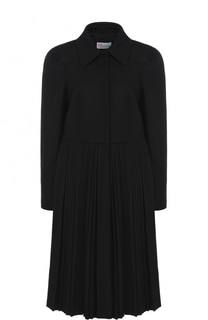 Однотонное шерстяное пальто со складками REDVALENTINO