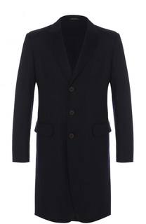 Однобортное кашемировое пальто с отложным воротником Giorgio Armani