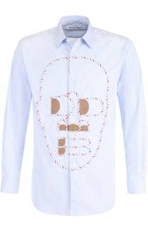Хлопковая рубашка с контрастной отделкой Comme des Garcons
