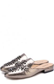 Сабо Edie из металлизированной кожи с кристаллами MICHAEL Michael Kors