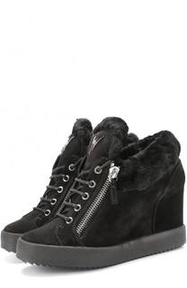 Замшевые кеды на танкетке Giuseppe Zanotti Design