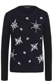 Кашемировый пуловер прямого кроя с круглым вырезом Loro Piana