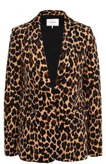 Приталенный пиджак с леопардовым принтом Frame Denim
