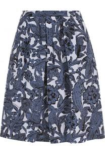 Шелковая мини-юбка с цветочным принтом Burberry