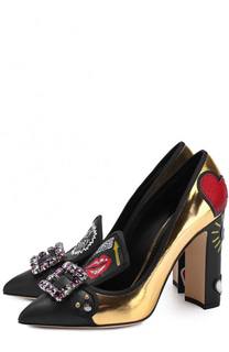 Кожаные туфли Vally с декоративной отделкой Dolce &amp; Gabbana