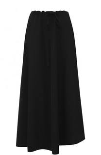 Однотонная шерстяная юбка асимметричного кроя Yohji Yamamoto