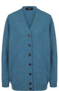 Шерстяной кардиган прямого кроя с V-образным вырезом Dsquared2