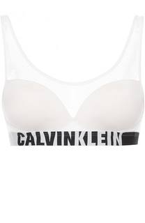 Бюстгальтер с перфорацией и логотипом бренда Calvin Klein Underwear