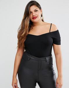 Боди с открытыми плечами ASOS CURVE - Черный