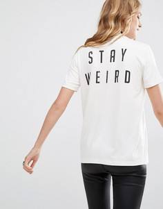 Футболка с принтом Stay Weird Lira Retro - Белый