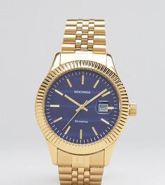 Золотистые наручные часы с синим циферблатом Sekonda эксклюзивно для ASOS - Золотой