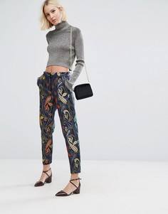 Жаккардовые суженные книзу брюки River Island - Мульти