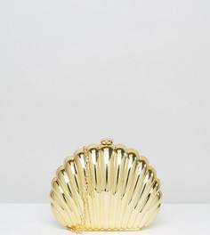 Золотистый клатч в виде ракушки с ремешком через плечо Reclaimed Vintage - Золотой
