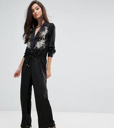 Комбинезон с вышивкой River Island Petite - Черный