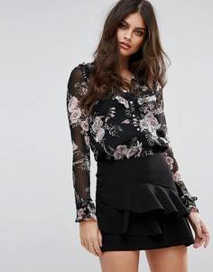 Блузка на пуговицах с цветочным принтом River Island - Мульти