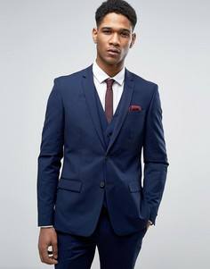 Темно-синий облегающий пиджак River Island - Темно-синий