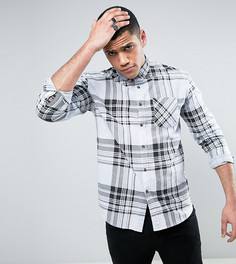 Свободная рубашка в клетку ASOS TALL - Синий