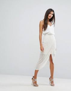 Декорированная мини-юбка с запахом River Island - Белый