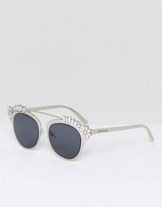 Декорированные солнцезащитные очки River Island - Серебряный