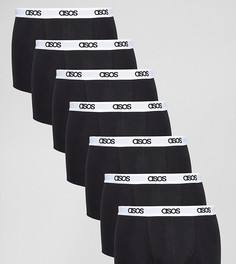 Набор из 7 черных боксеров-брифов с фирменным поясом ASOS - СКИДКА - Черный