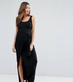 Юбка макси с посадкой над животом ASOS Maternity PETITE - Черный
