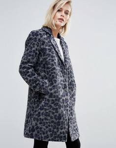Пальто с добавлением шерсти с леопардовым принтом Pepe Jeans Yvonne - Серый