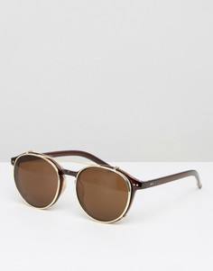 Круглые очки с прозрачными стеклами Jeepers Peepers - Коричневый