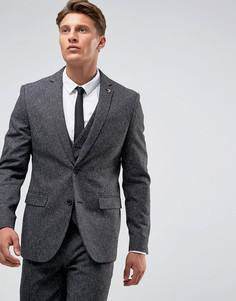 Облегающий пиджак в крапинку Farah Winter - Серый