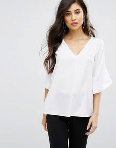 Топ с оборками на рукавах River Island - Белый