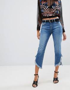 Джинсы с бахромой по краю River Island - Синий