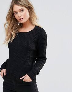 Джемпер с круглым вырезом и и асимметричным краем Vero Moda - Черный