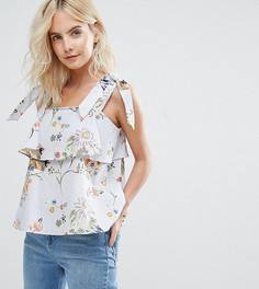 Топ с завязками на плечах и цветочным принтом River Island Petite - Мульти