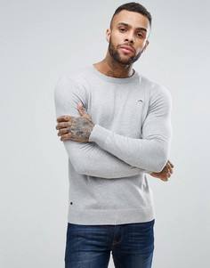 Хлопковый джемпер с круглым вырезом Le Shark - Серый