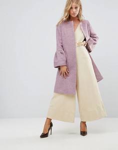 Пальто с оборками на рукавах Helene Berman - Розовый