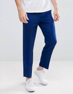 Синие укороченные строгие брюки скинни ASOS - Темно-синий