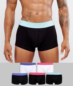 5 хипстерских трусов с цветным поясом ASOS - СКИДКА - Мульти