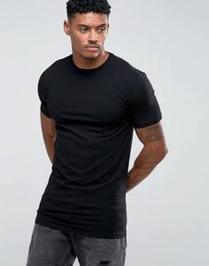Черная облегающая футболка River Island - Черный