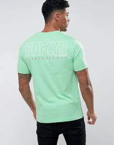 Зеленая футболка с принтом Brooklyn River Island - Зеленый