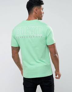 Зеленая футболка с принтом Brooklyn River Island - Зеленый