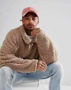 Розовая велюровая бейсболка ASOS - Розовый