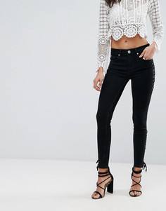 Джинсы со шнуровкой по бокам River Island Amelie - Черный