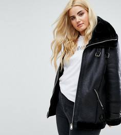 Искусственная дубленка River Island Plus - Черный